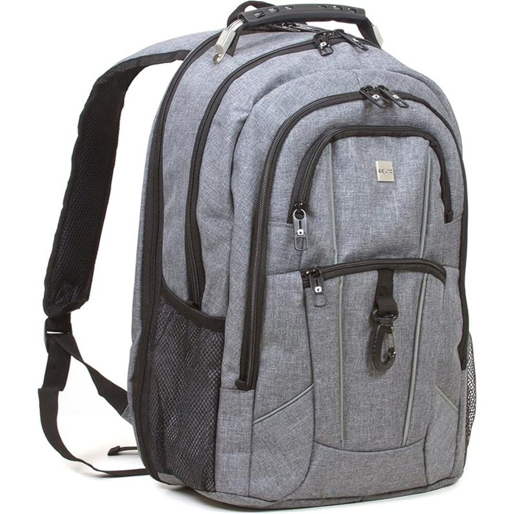 NEW Dejuno Commuter Backpack Checkpoint-Friendly 15.6 Laptop Pocket Heather Grey